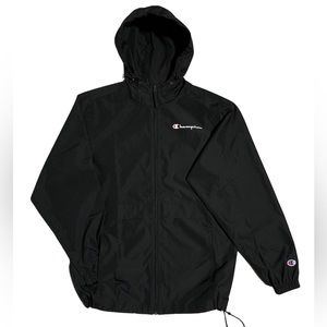 Champion men’s Hooded Windbreaker Jacket, Zip-front + pockets